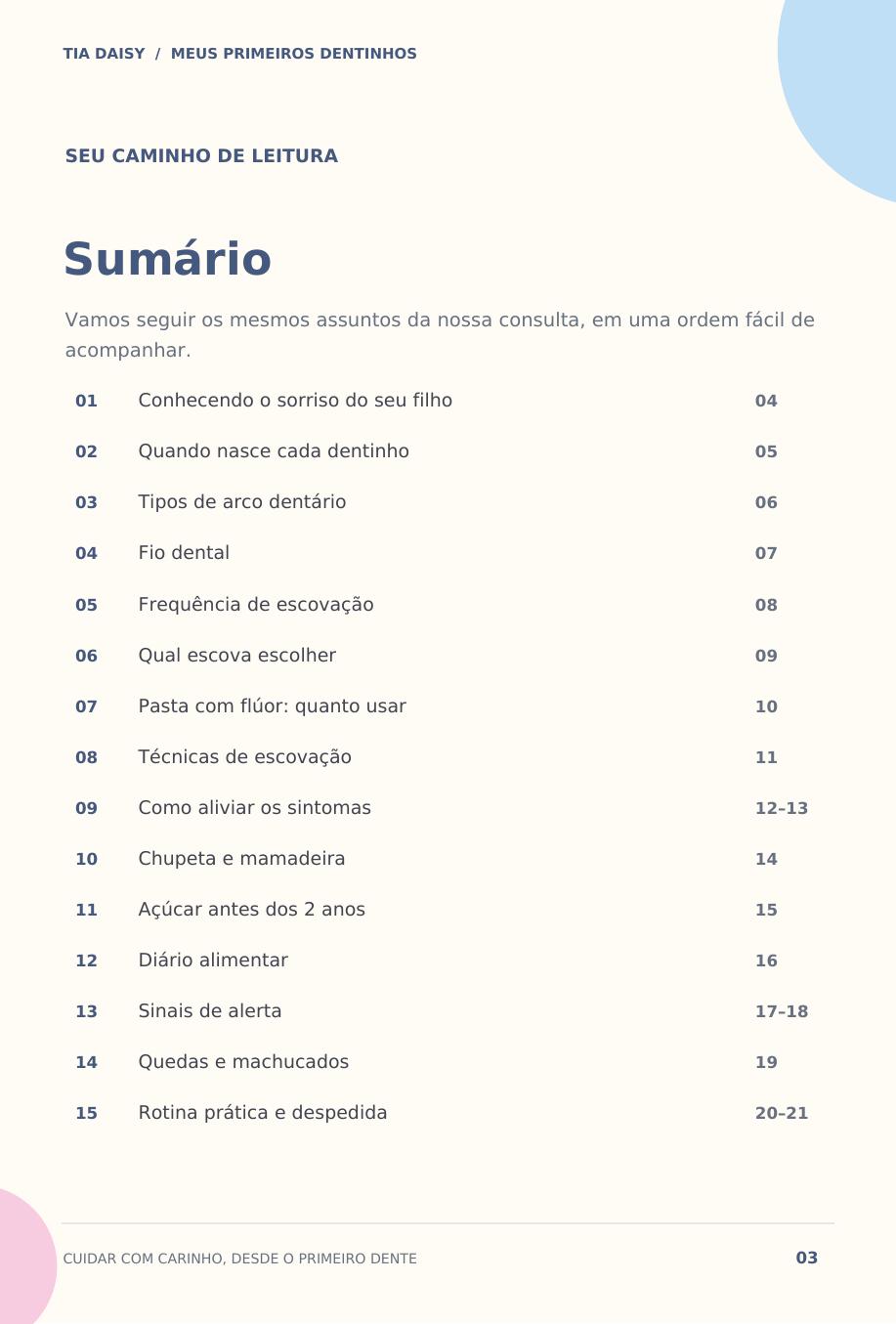 Sumário do e-book